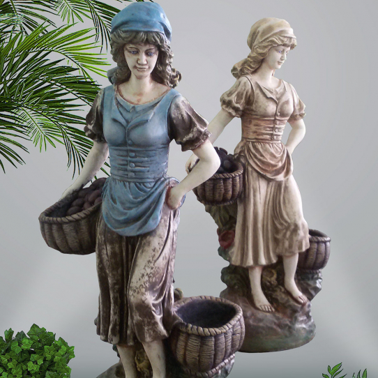Statuette Woman With Baskets - 436