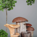 Fountain - with mushroom stumps - 523